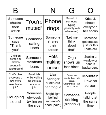 Springer Companies BINGO! Bingo Card