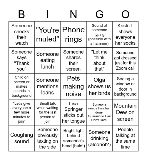 Springer Companies BINGO! Bingo Card