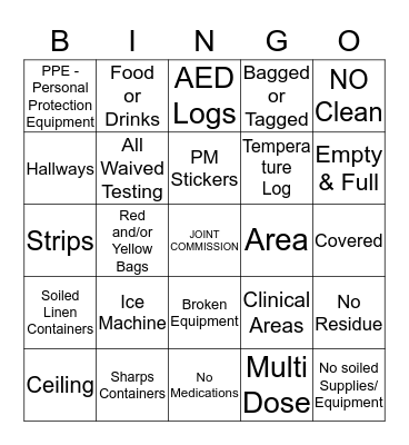 JOINT COMMISSION Bingo Card