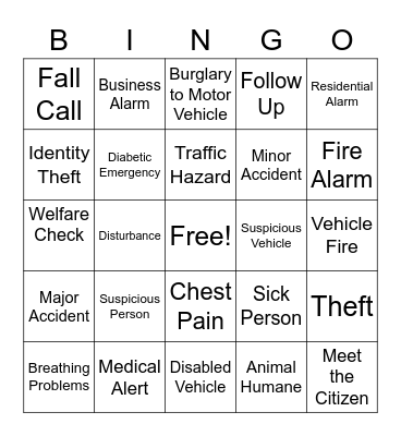 Dispatch Bingo Card