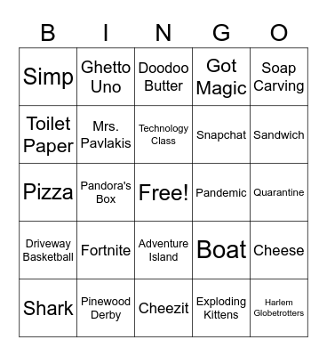 Bingo with The Bois Bingo Card