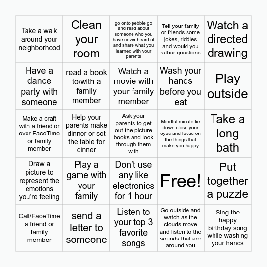 Quarantine bingo Card