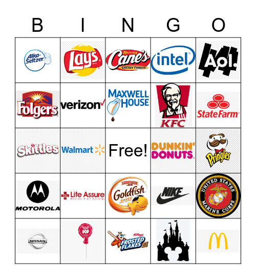 Brands Bingo Card