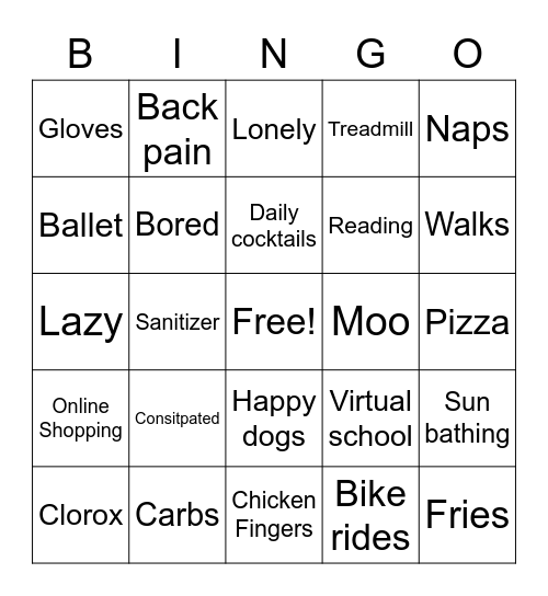 Hirschs in Quarentine Bingo Card