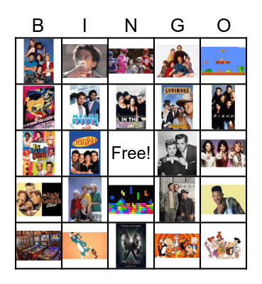 Decades/TV Show Bingo Card