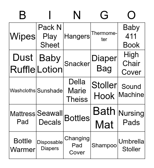Della Marie Bingo Card