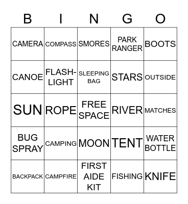 CAMPERS Bingo Card