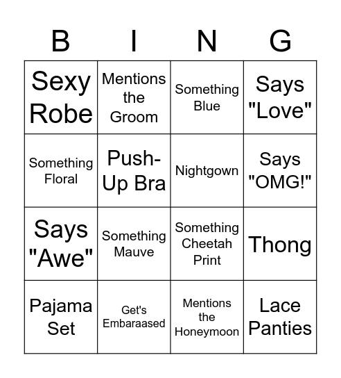 Madelyn's Bachelorette Bingo! Bingo Card