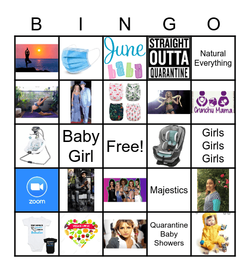 Crystal's Zoom Boom Baby Shower Bingo Card