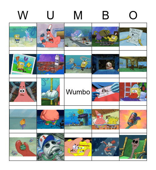Spongebob WUMBO Bingo Card