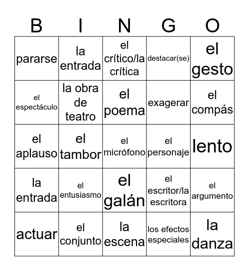 Español 3 Pre-AP Capítulo 2-2  Bingo Card
