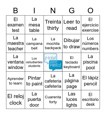 INTERCAMBIO Bingo Card
