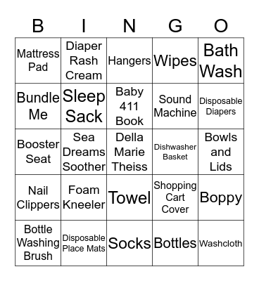 Della Marie Bingo Card