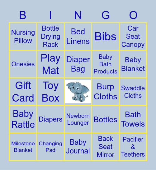 Brittney's Shower Bingo Card
