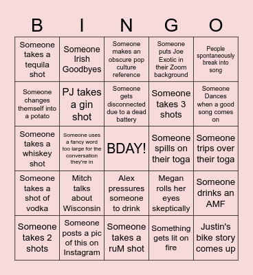 QUARANTINE OLYMPIC BINGO Card