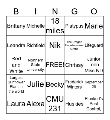 The Dragon Entertainment Group! Bingo Card