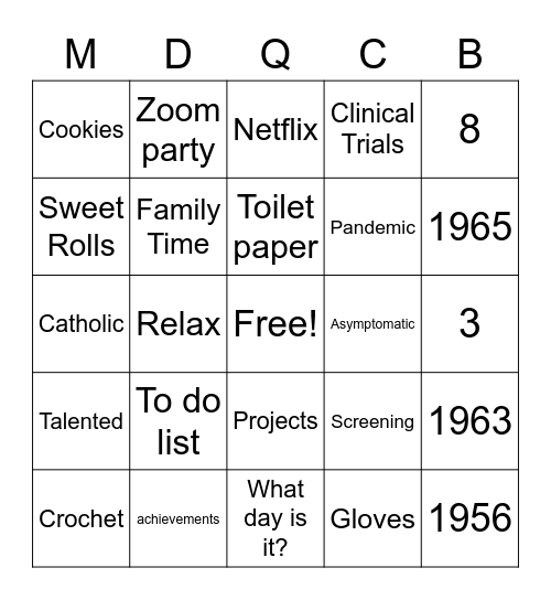 Happy Mother's Day Bingo Card