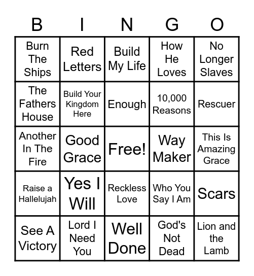 Gateway Youth Group Bingo Card