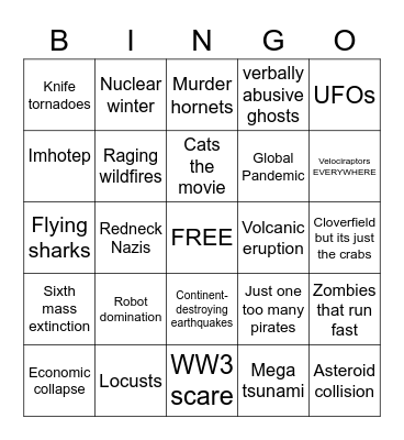 Apocalypse Bingo Card