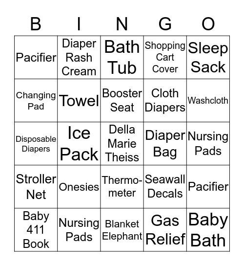 Della Marie Bingo Card