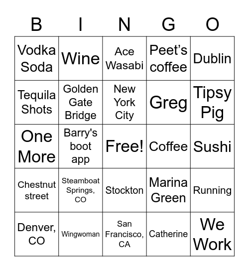 Catherine is Ace Bingo Card