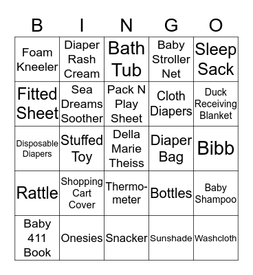 Della Marie Bingo Card