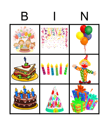 Birthday Bingo Card