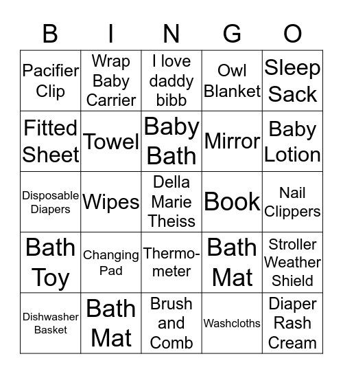 Della Marie Bingo Card