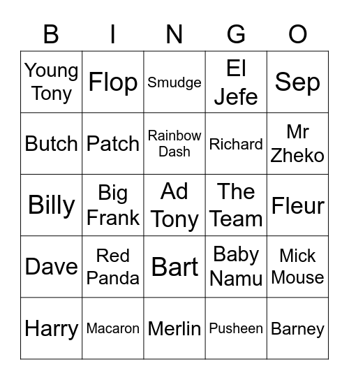 Fordy's Fades ✂️ Bingo Card