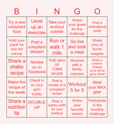 MAX BINGO Card