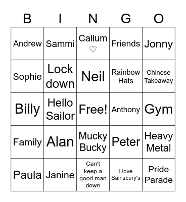 Alan's Bingo Card