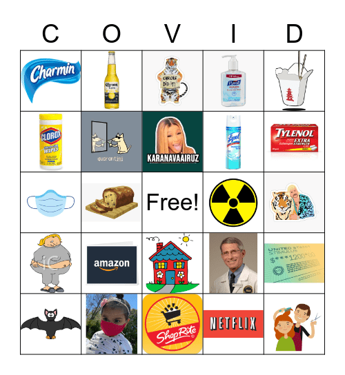 Ava's Quarantine Birthday Bingo Card