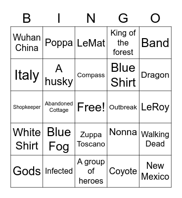 Short Stories Bingo Card
