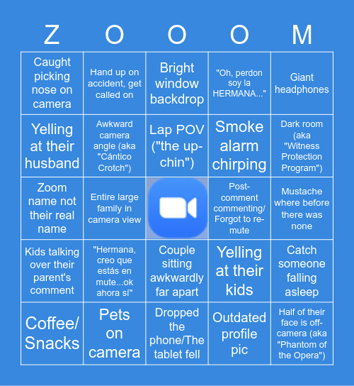 Zoom Congregation Meeting BINGO Card