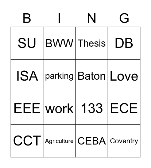 saints. Bingo Card