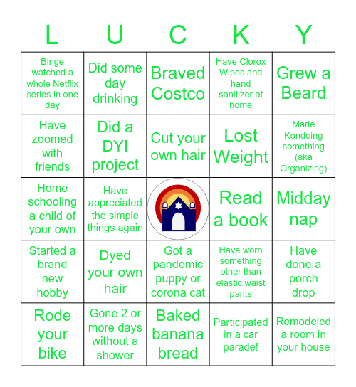 Pandemic Party Game Bingo Card