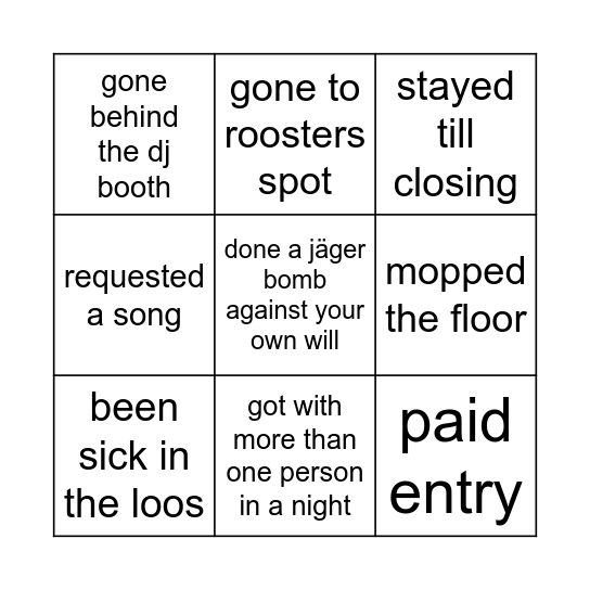 cafe sol bingo Card