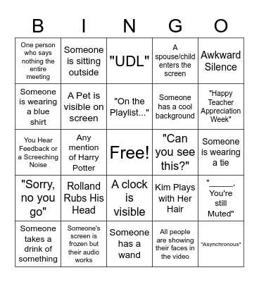 GRMS Meeting Bingo Card