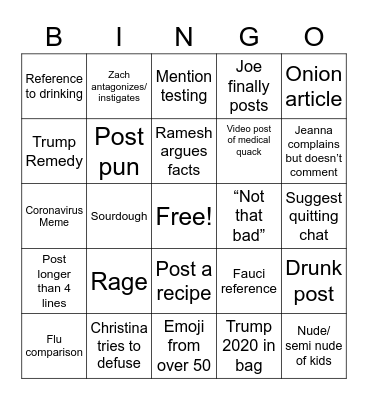 Family 3 Bingo Card
