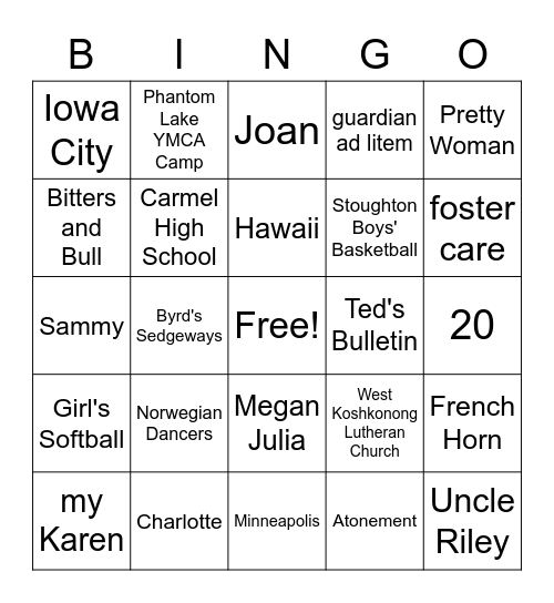 Happy Birthday, Karen and Christy! Bingo Card