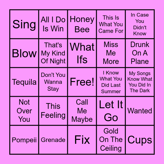 2010's Music Bingo - Part 1 Bingo Card