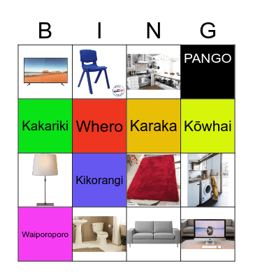 Tōku kāinga Bingo Card