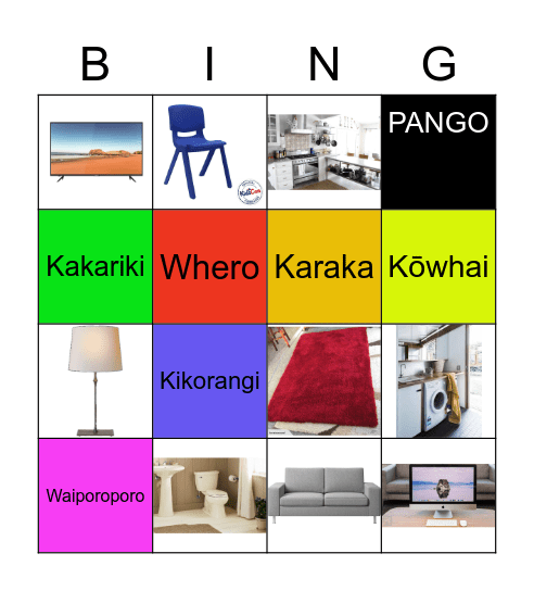 Tōku kāinga Bingo Card