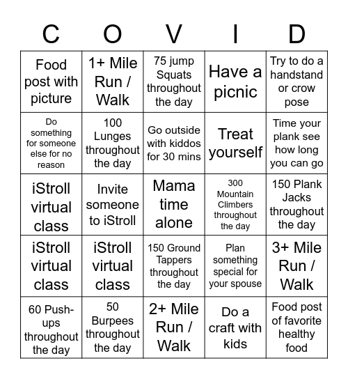 May Challenge Bingo Card