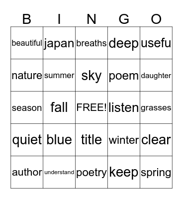 Elaine's Bingo #1 Bingo Card