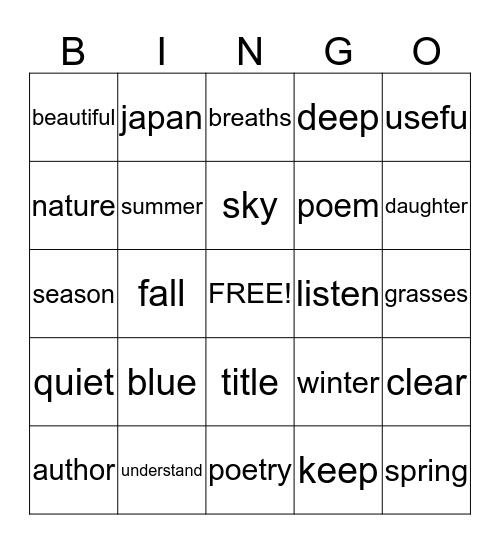 Elaine's Bingo #1 Bingo Card