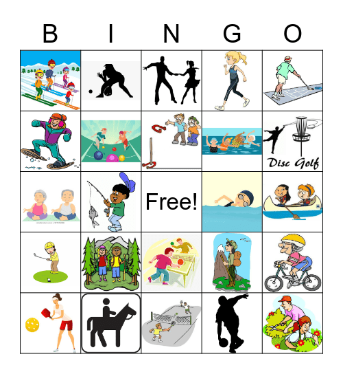 lifetime activities Bingo Card