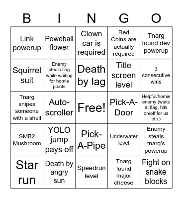 SMM2 Multi VS 5/3/20 Bingo Card