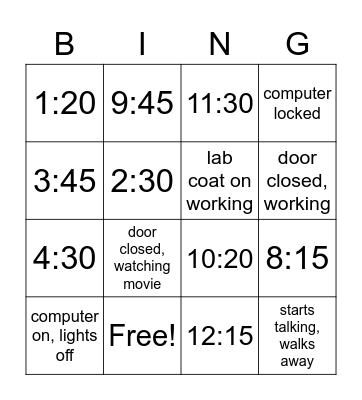 These are the days of our lives Bingo Card