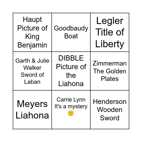 Walking Bingo Card